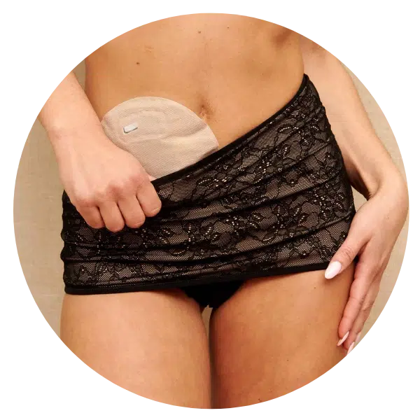 Ostomy wrap lace black