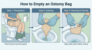 how to empty an ostomy bag videos