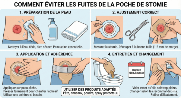 comment éviter les fuites de la poche de stomie