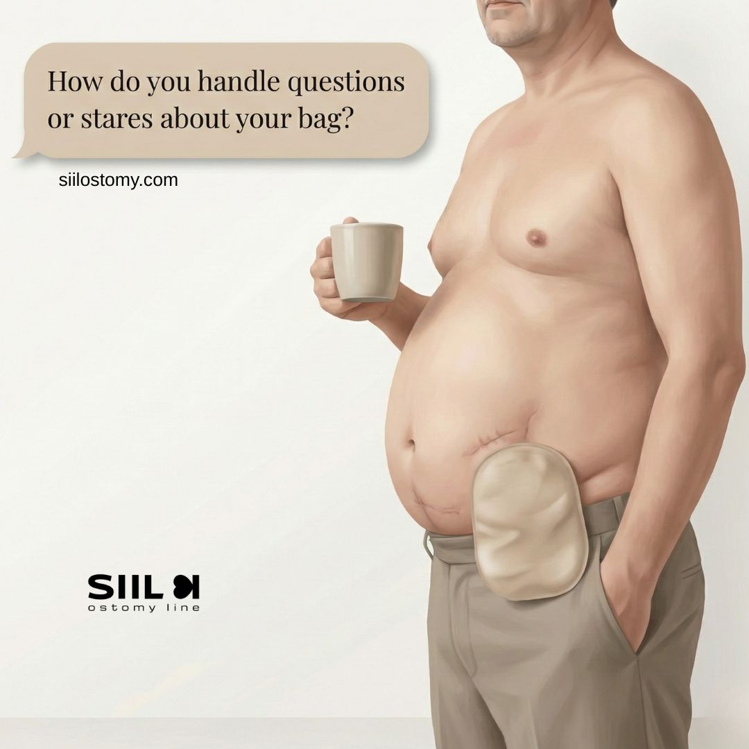 handling questions about an ostomy bag
