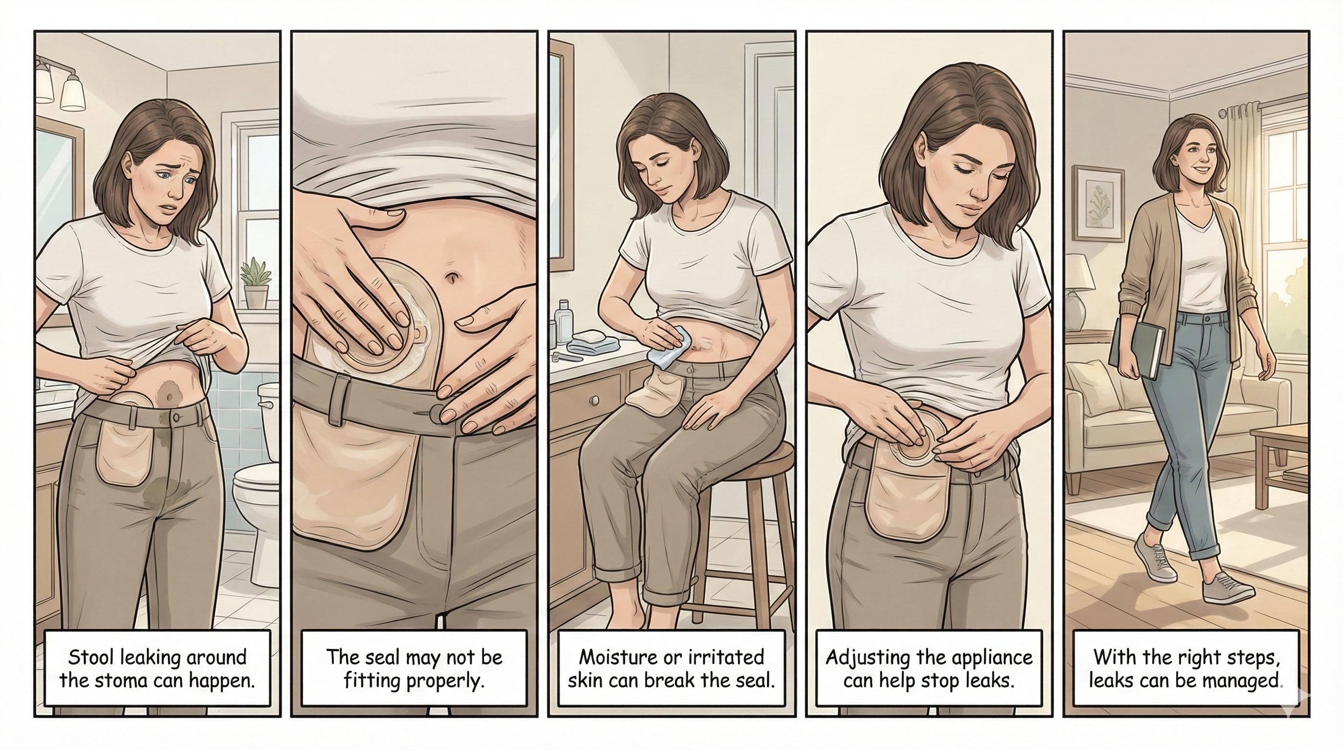 Prävention von Stuhlverlust um das Stoma