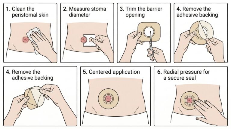 how to apply an ostomy barrier six steps to apply an ostomy skin barrier around the stoma