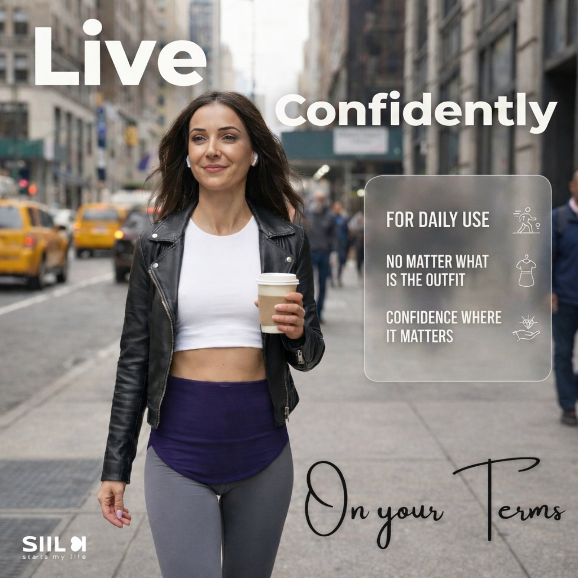 Ostomy clothing guide - woman dressed confidently with a stoma