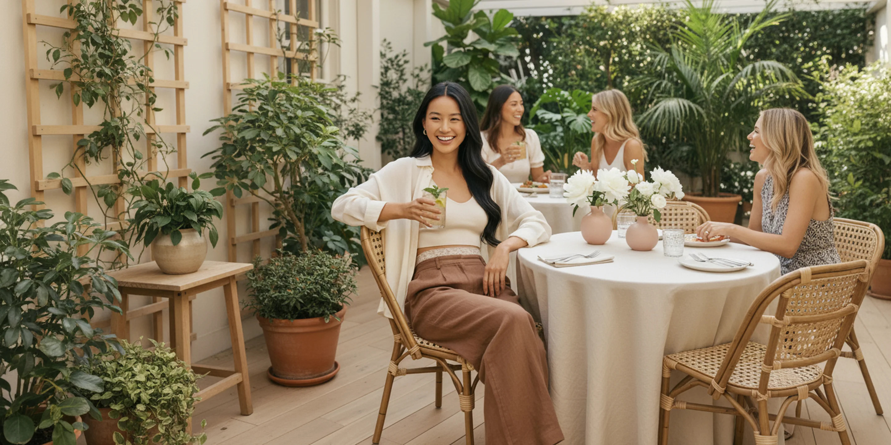 SIIL Wrap MIA Cream — Kim con amigas en el jardín, ostomizada real