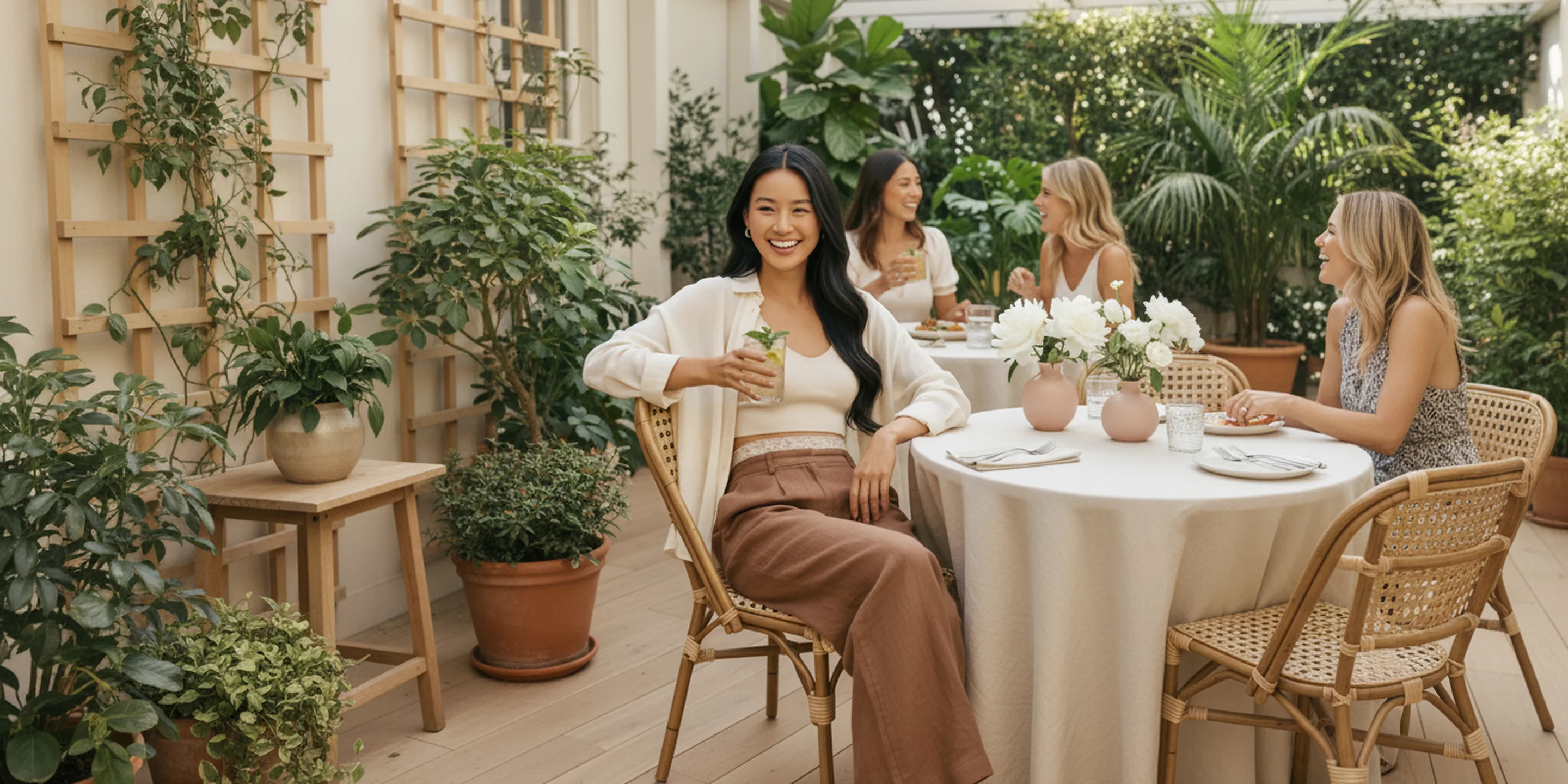 SIIL Wrap MIA Cream — Kim con amigas en el jardín, ostomizada real